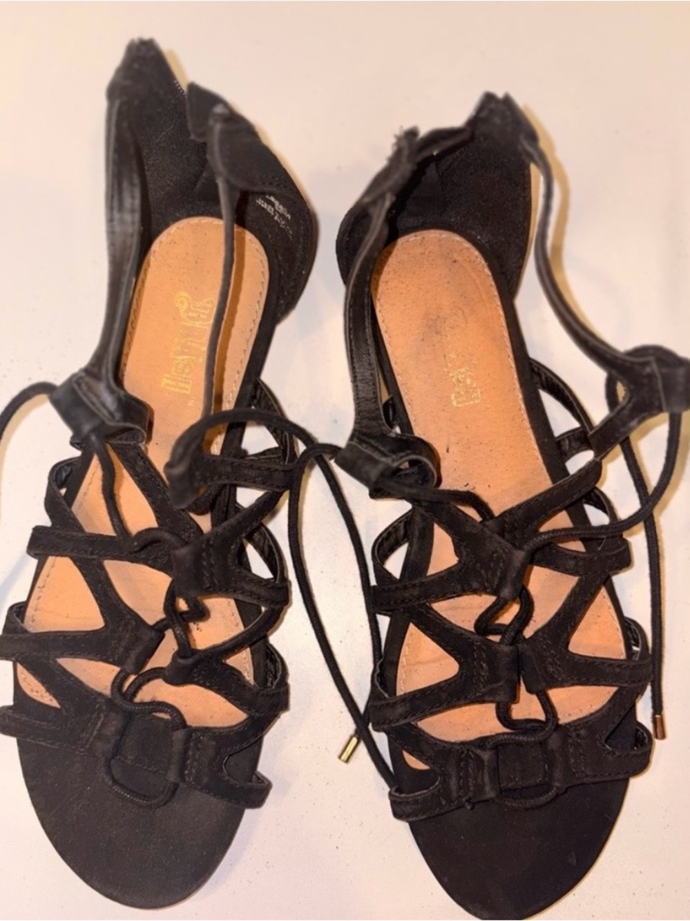 Jeffrey Campbell Black Lace-Up Strappy Heels